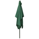 vidaXL Umbrelă de soare cu stâlp din oțel & LED-uri, verde, 2x3 m vidaXL Umbrelă de soare cu stâlp din oțel & LED-uri, verde, 2x3 m