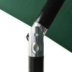 vidaXL Umbrelă de soare cu stâlp din oțel & LED-uri, verde, 2x3 m vidaXL Umbrelă de soare cu stâlp din oțel & LED-uri, verde, 2x3 m