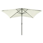 vidaXL Umbrelă de soare cu stâlp din oțel & LED-uri, nisipiu, 2x3 m vidaXL Umbrelă de soare cu stâlp din oțel & LED-uri, nisipiu, 2x3 m