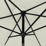 vidaXL Umbrelă de soare cu stâlp din oțel & LED-uri, nisipiu, 2x3 m vidaXL Umbrelă de soare cu stâlp din oțel & LED-uri, nisipiu, 2x3 m