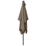 vidaXL Umbrelă de soare cu stâlp din oțel & LED-uri, taupe, 2x3 m