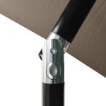 vidaXL Umbrelă de soare cu stâlp din oțel & LED-uri, taupe, 2x3 m