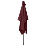 vidaXL Umbrelă de soare cu stâlp din oțel & LED-uri, roșu bordo, 2x3 m