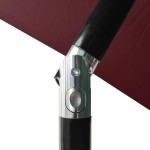 vidaXL Umbrelă de soare cu stâlp din oțel & LED-uri, roșu bordo, 2x3 m