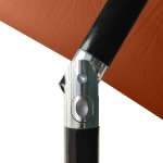 vidaXL Umbrelă de soare cu LED-uri & stâlp din oțel, cărămiziu, 2x3 m
