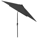 vidaXL Umbrelă de soare cu stâlp din oțel & LED-uri, negru, 2x3 m vidaXL Umbrelă de soare cu stâlp din oțel & LED-uri, negru, 2x3 m