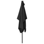 vidaXL Umbrelă de soare cu stâlp din oțel & LED-uri, negru, 2x3 m vidaXL Umbrelă de soare cu stâlp din oțel & LED-uri, negru, 2x3 m