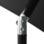 vidaXL Umbrelă de soare cu stâlp din oțel & LED-uri, negru, 2x3 m vidaXL Umbrelă de soare cu stâlp din oțel & LED-uri, negru, 2x3 m
