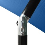 vidaXL Umbrelă de soare, stâlp din oțel/LED-uri, albastru azur, 2x3 m vidaXL Umbrelă de soare, stâlp din oțel/LED-uri, albastru azur, 2x3 m