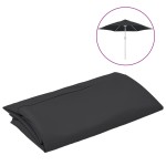 vidaXL Pânză de schimb umbrelă de soare de exterior, negru, 300 cm