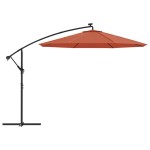 vidaXL Pânză de schimb umbrelă de soare consolă, cărămiziu, 300 cm