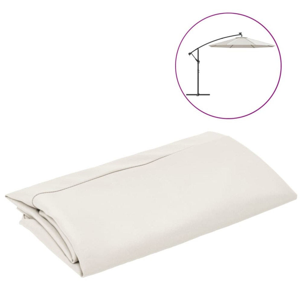 vidaXL Pânză de schimb umbrelă de soare, alb nisipiu, 350 cm