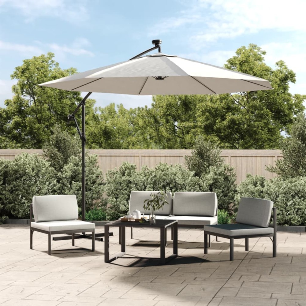 vidaXL Pânză de schimb umbrelă de soare, alb nisipiu, 350 cm