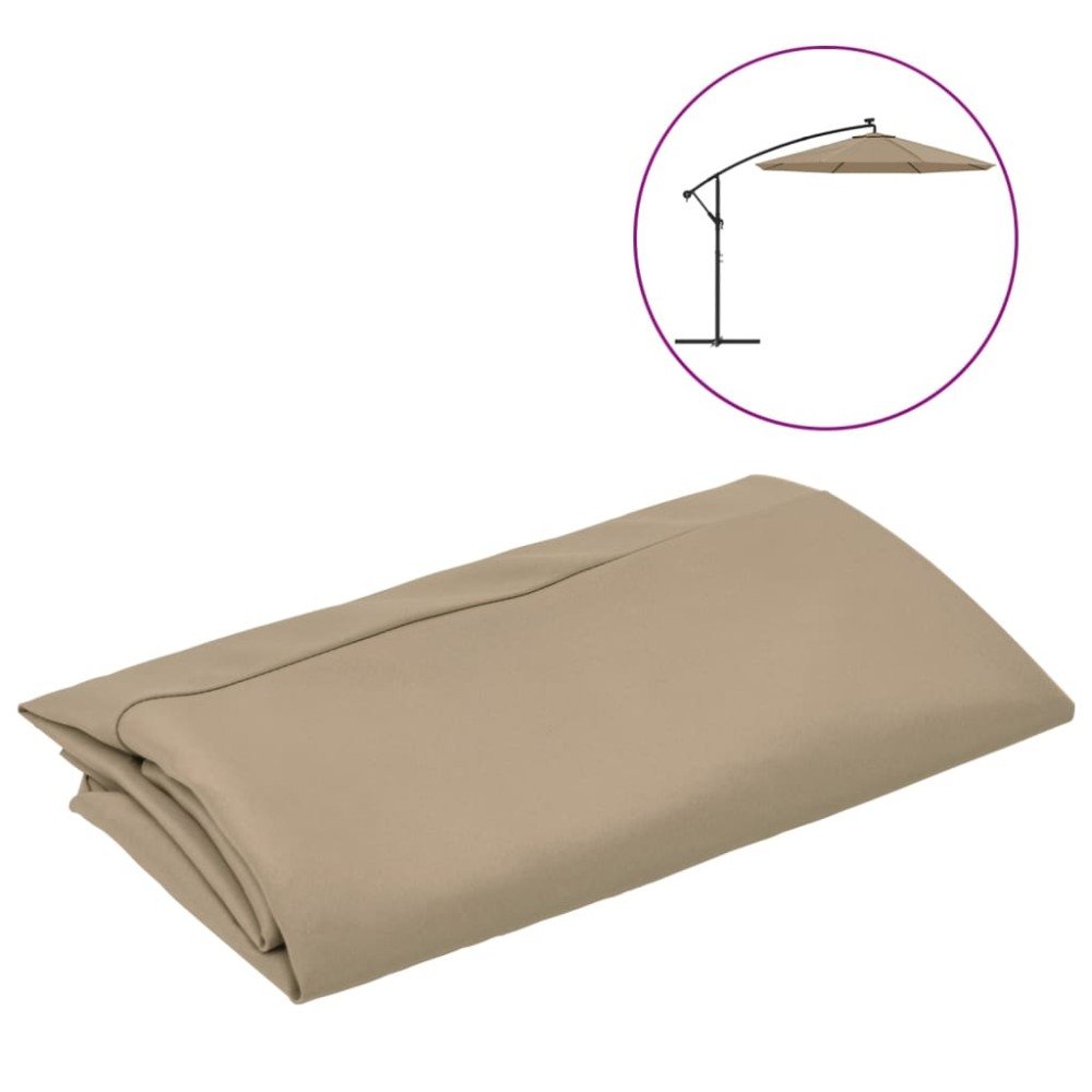 vida XL Pânză de schimb umbrelă de soare consolă, gri taupe, 350 cm