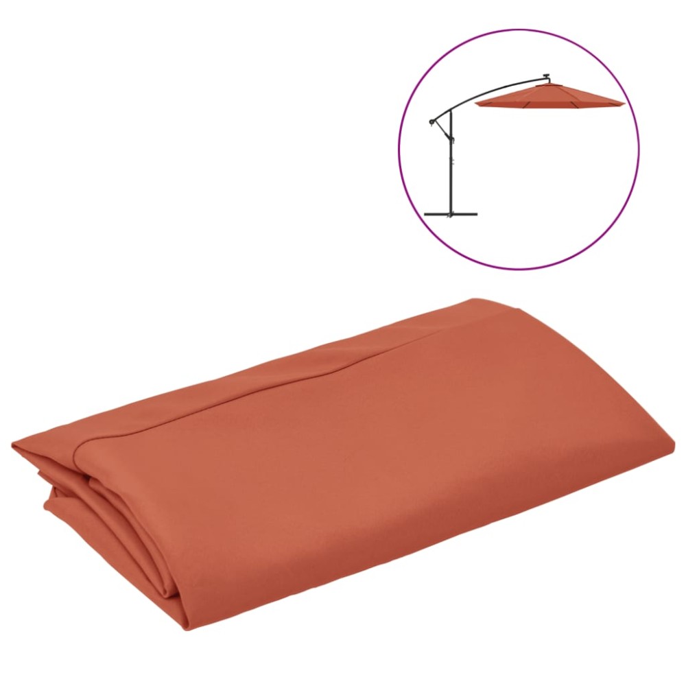 vida XL Pânză de schimb umbrelă de soare consolă, cărămiziu, 350 cm