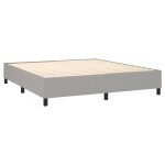 vidaXL Pat cu arcuri, saltea și LED, gri deschis, 180x200 cm, textil
