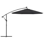 vida XL Pânză de schimb umbrelă de soare consolă, negru, 350 cm vida XL Pânză de schimb umbrelă de soare consolă, negru, 350 cm