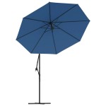 vida XL Pânză de schimb umbrelă soare consolă albastru azuriu 350 cm vida XL Pânză de schimb umbrelă soare consolă albastru azuriu 350 cm