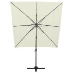 vidaXL Umbrelă de soare 4 niveluri, stâlp aluminiu, nisipiu 250x250 cm vidaXL Umbrelă de soare 4 niveluri, stâlp aluminiu, nisipiu 250x250 cm