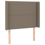 vidaXL Pat cu arcuri, saltea și LED, gri taupe, 90x190 cm, textil