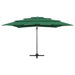 vidaXL Umbrelă de soare 4 niveluri, stâlp aluminiu, verde, 250x250 cm vidaXL Umbrelă de soare 4 niveluri, stâlp aluminiu, verde, 250x250 cm