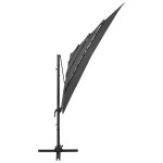 vidaXL Umbrelă de soare 4 niveluri, stâlp aluminiu antracit 250x250 cm
