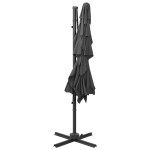 vidaXL Umbrelă de soare 4 niveluri, stâlp aluminiu antracit 250x250 cm
