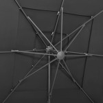 vidaXL Umbrelă de soare 4 niveluri, stâlp aluminiu antracit 250x250 cm