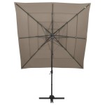 vidaXL Umbrelă de soare 4 niveluri, stâlp aluminiu, taupe, 250x250 cm vidaXL Umbrelă de soare 4 niveluri, stâlp aluminiu, taupe, 250x250 cm