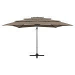 vidaXL Umbrelă de soare 4 niveluri, stâlp aluminiu, taupe, 250x250 cm vidaXL Umbrelă de soare 4 niveluri, stâlp aluminiu, taupe, 250x250 cm