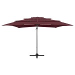 vidaXL Umbrelă cu 4 niveluri, stâlp aluminiu, roșu bordo, 250x250 cm vidaXL Umbrelă cu 4 niveluri, stâlp aluminiu, roșu bordo, 250x250 cm