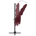 vidaXL Umbrelă cu 4 niveluri, stâlp aluminiu, roșu bordo, 250x250 cm vidaXL Umbrelă cu 4 niveluri, stâlp aluminiu, roșu bordo, 250x250 cm