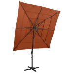 vidaXL Umbrelă soare 4 niveluri, stâlp aluminiu, cărămiziu, 250x250 cm vidaXL Umbrelă soare 4 niveluri, stâlp aluminiu, cărămiziu, 250x250 cm