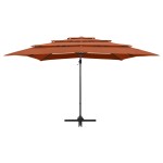 vidaXL Umbrelă soare 4 niveluri, stâlp aluminiu, cărămiziu, 250x250 cm vidaXL Umbrelă soare 4 niveluri, stâlp aluminiu, cărămiziu, 250x250 cm