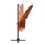 vidaXL Umbrelă soare 4 niveluri, stâlp aluminiu, cărămiziu, 250x250 cm vidaXL Umbrelă soare 4 niveluri, stâlp aluminiu, cărămiziu, 250x250 cm