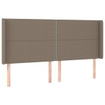 vidaXL Pat cu arcuri, saltea și LED, gri taupe, 180x200 cm, textil