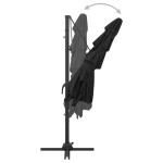 vidaXL Umbrelă de soare 4 niveluri, stâlp aluminiu, negru, 250x250 cm vidaXL Umbrelă de soare 4 niveluri, stâlp aluminiu, negru, 250x250 cm