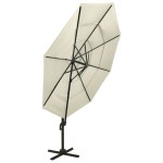 vidaXL Umbrelă de soare 4 niveluri, stâlp de aluminiu, nisipiu, 3x3 m vidaXL Umbrelă de soare 4 niveluri, stâlp de aluminiu, nisipiu, 3x3 m