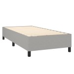 vidaXL Pat cu arcuri, saltea și LED, gri deschis, 90x200 cm, textil