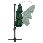 vidaXL Umbrelă de soare 4 niveluri, stâlp din aluminiu, verde, 3x3 m