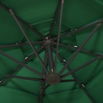 vidaXL Umbrelă de soare 4 niveluri, stâlp din aluminiu, verde, 3x3 m