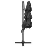 vidaXL Umbrelă de soare cu 4 niveluri, stâlp aluminiu, antracit, 3x3 m