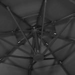 vidaXL Umbrelă de soare cu 4 niveluri, stâlp aluminiu, antracit, 3x3 m