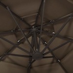 vidaXL Umbrelă de soare 4 niveluri, stâlp de aluminiu, taupe, 3x3 m