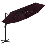 vidaXL Umbrelă soare cu 4 niveluri, stâlp aluminiu, roșu bordo, 3x3 cm vidaXL Umbrelă soare cu 4 niveluri, stâlp aluminiu, roșu bordo, 3x3 cm