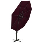 vidaXL Umbrelă soare cu 4 niveluri, stâlp aluminiu, roșu bordo, 3x3 cm vidaXL Umbrelă soare cu 4 niveluri, stâlp aluminiu, roșu bordo, 3x3 cm