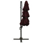 vidaXL Umbrelă soare cu 4 niveluri, stâlp aluminiu, roșu bordo, 3x3 cm vidaXL Umbrelă soare cu 4 niveluri, stâlp aluminiu, roșu bordo, 3x3 cm
