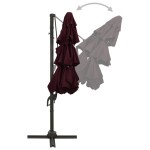vidaXL Umbrelă soare cu 4 niveluri, stâlp aluminiu, roșu bordo, 3x3 cm vidaXL Umbrelă soare cu 4 niveluri, stâlp aluminiu, roșu bordo, 3x3 cm