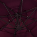 vidaXL Umbrelă soare cu 4 niveluri, stâlp aluminiu, roșu bordo, 3x3 cm vidaXL Umbrelă soare cu 4 niveluri, stâlp aluminiu, roșu bordo, 3x3 cm