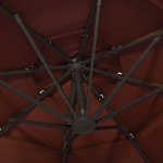 vidaXL Umbrelă de soare cu 4 niveluri, stâlp aluminiu, cărămiziu 3x3 m